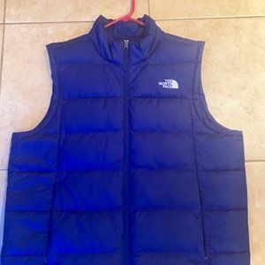 The North Face 550 Mens Down Puffer Vest Jacket XL Blue Full Zip